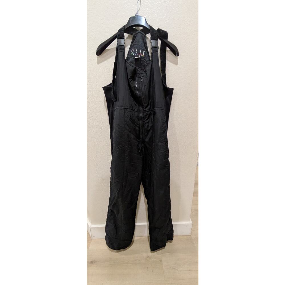 Ossi Skiwear Men's Large Black Winter Outdoor Snow Ski Suit Overalls Bib‎